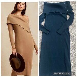 NWT Banana Republic One Shoulder Dress in Black Size Small